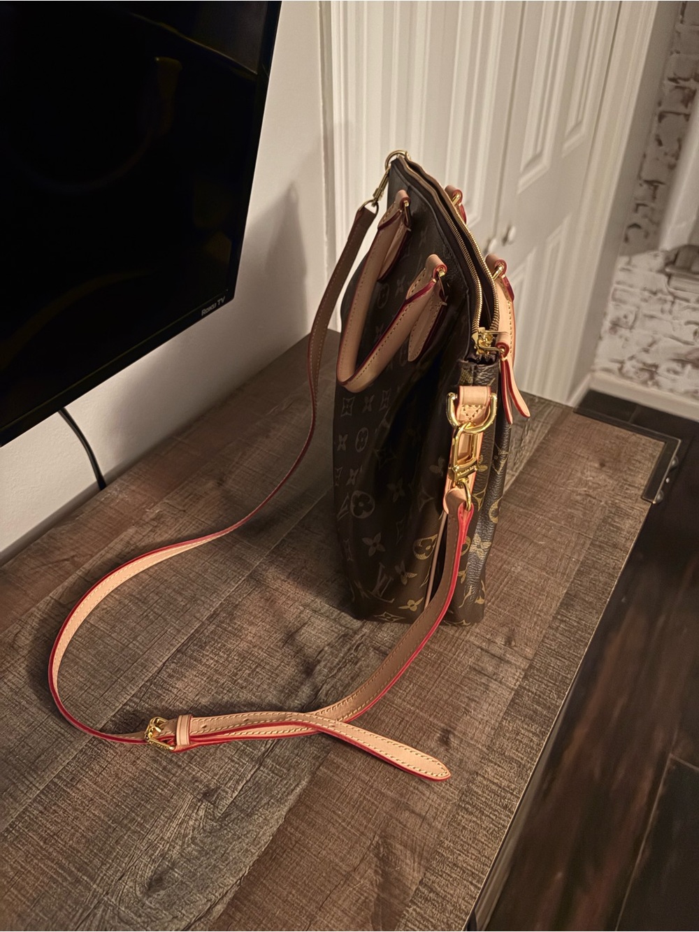 Louis Vuitton Brown Monogram Canvas Satchel with Natural Trim - Picture 6 of 7